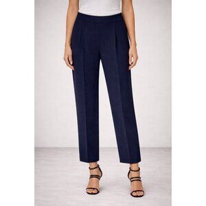 DKNY Oasis Rising Womens Navy Crop Pull-On Dress Pants Elastic Waist 16 NWT